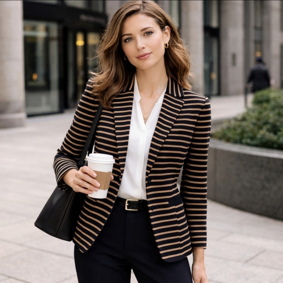 J. Crew Jackets & Blazers - J. Crew women's fall nautical preppy academia blazer notched collar striped S